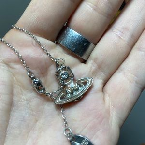 Vivienne Westwood pink Orb necklace